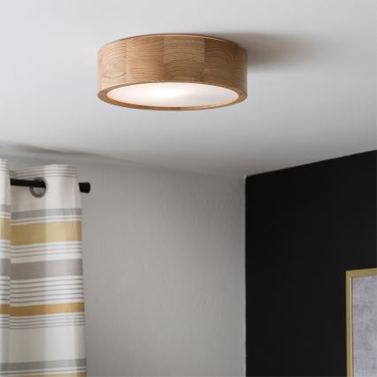BRILAGI - LED RGBW Stmívatelné stropní svítidlo CARVALHO 1xE27/12W/230V 2700-6500K dub pr. 27,5 cm
