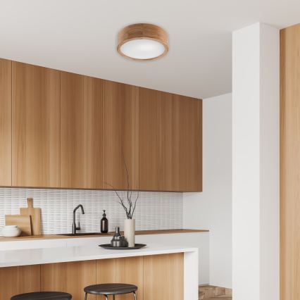 Brilagi - LED RGBW Stmívatelné stropní svítidlo CARVALHO 1xE27/15W/230V 2700-6500K Wi-Fi dub pr. 27,5 cm