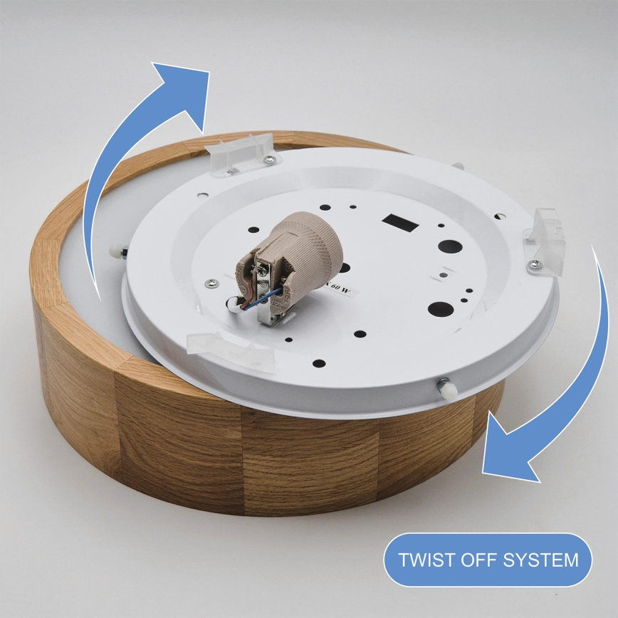 Brilagi - LED RGBW Stmívatelné stropní svítidlo CARVALHO 1xE27/15W/230V 2700-6500K Wi-Fi dub pr. 27,5 cm