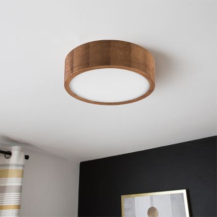 Brilagi - LED RGBW Stmívatelné stropní svítidlo CARVALHO 1xE27/9W/230V 2700-6500K Wi-Fi dub pr. 27,5 cm
