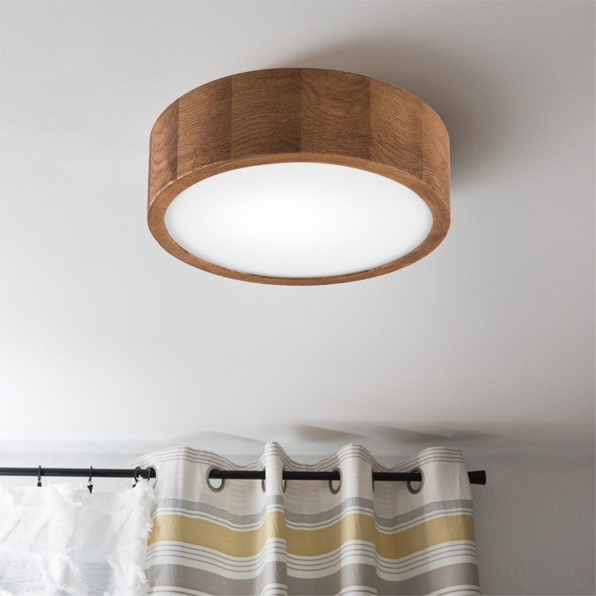 Brilagi - LED RGBW Stmívatelné stropní svítidlo CARVALHO 1xE27/9W/230V 2700-6500K Wi-Fi dub pr. 27,5 cm