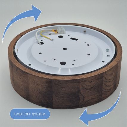 Brilagi - LED RGBW Stmívatelné stropní svítidlo CARVALHO 1xE27/9W/230V 2700-6500K Wi-Fi dub pr. 27,5 cm
