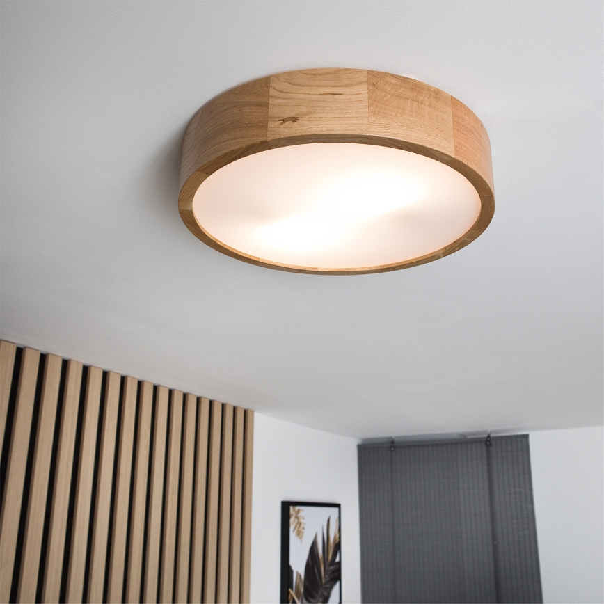 BRILAGI - LED RGBW Stmívatelné stropní svítidlo CARVALHO 2xE27/12W/230V 2700-6500K dub pr. 37,5 cm