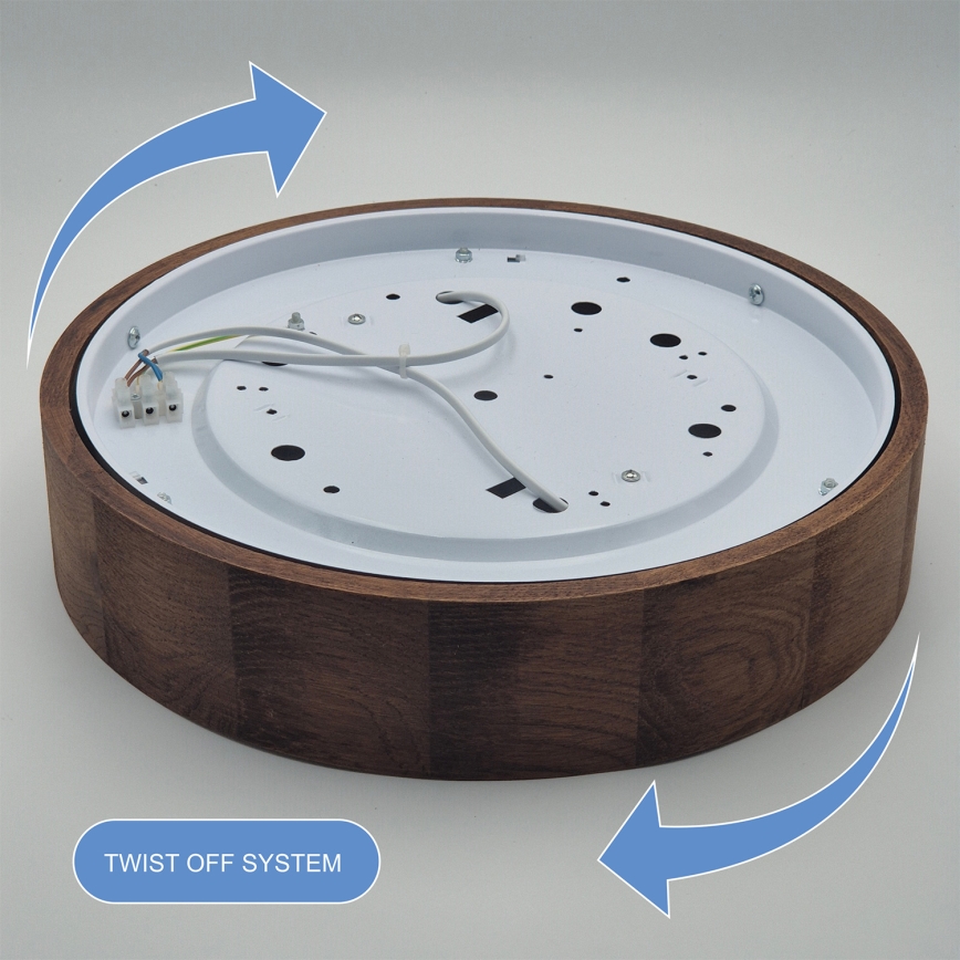 Brilagi - LED RGBW Stmívatelné stropní svítidlo CARVALHO 2xE27/15W/230V 2700-6500K Wi-Fi dub pr. 37,5 cm