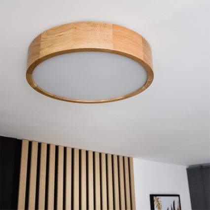 Brilagi - LED RGBW Stmívatelné stropní svítidlo CARVALHO 2xE27/9W/230V 2700-6500K Wi-Fi dub pr. 37,5 cm