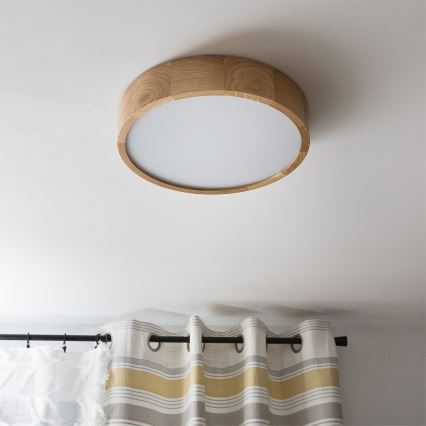 Brilagi - LED RGBW Stmívatelné stropní svítidlo CARVALHO 2xE27/9W/230V 2700-6500K Wi-Fi dub pr. 37,5 cm
