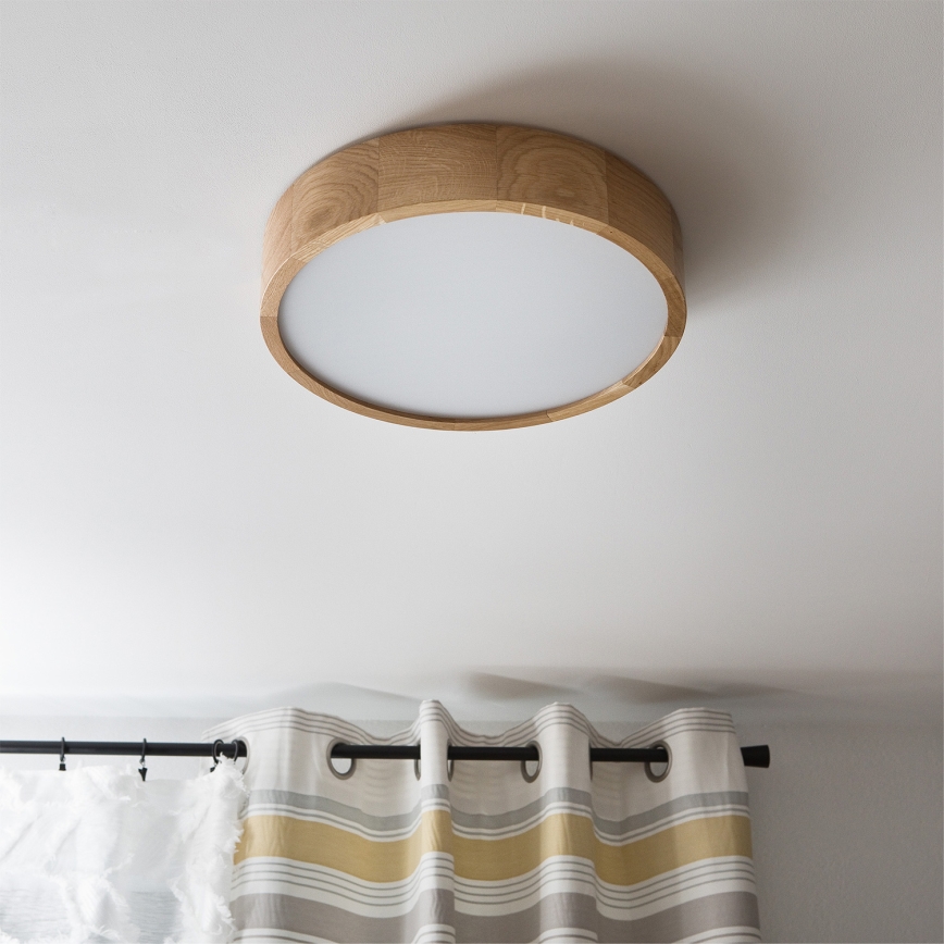 Brilagi - LED RGBW Stmívatelné stropní svítidlo CARVALHO 2xE27/9W/230V 2700-6500K Wi-Fi dub pr. 37,5 cm