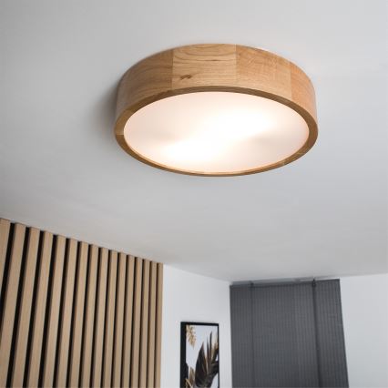 Brilagi - LED RGBW Stmívatelné stropní svítidlo CARVALHO 2xE27/9W/230V 2700-6500K Wi-Fi dub pr. 37,5 cm