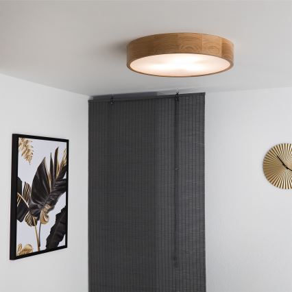 Brilagi - LED RGBW Stmívatelné stropní svítidlo CARVALHO 3xE27/9W/230V 2700-6500K Wi-Fi dub pr. 47,5 cm