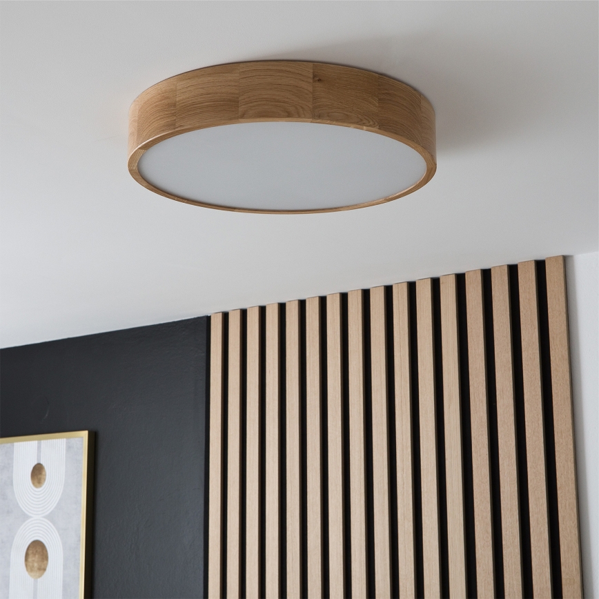 Brilagi - LED RGBW Stmívatelné stropní svítidlo CARVALHO 3xE27/9W/230V 2700-6500K Wi-Fi dub pr. 47,5 cm
