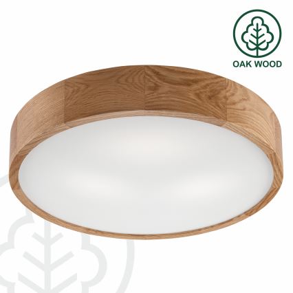 Brilagi - LED RGBW Stmívatelné stropní svítidlo CARVALHO 3xE27/9W/230V 2700-6500K Wi-Fi dub pr. 47,5 cm