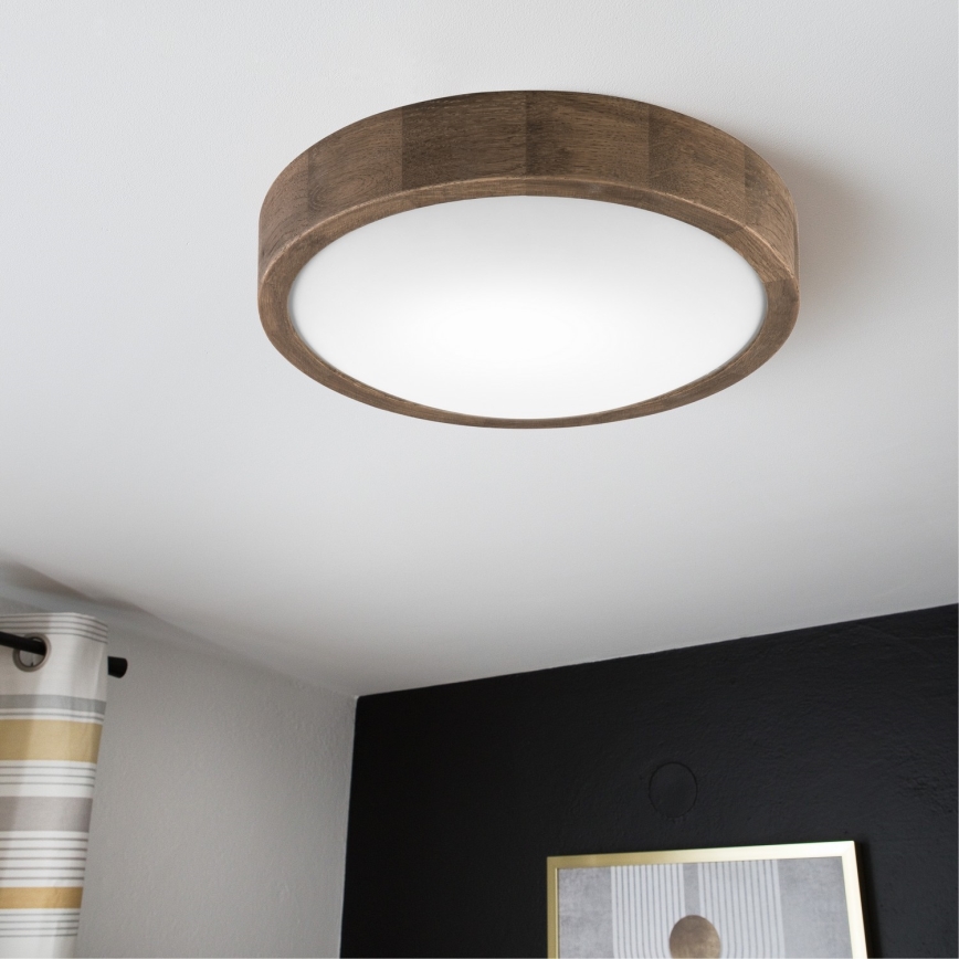 BRILAGI - LED RGBW Stmívatelné stropní svítidlo CARVALHO SLIM 1xE27/12W/230V 2700-6500K dub pr. 27 cm