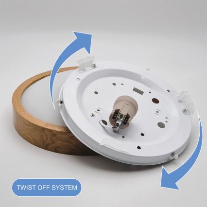 Brilagi - LED RGBW Stmívatelné stropní svítidlo CARVALHO SLIM 1xE27/15W/230V 2700-6500K Wi-Fi dub pr. 27 cm