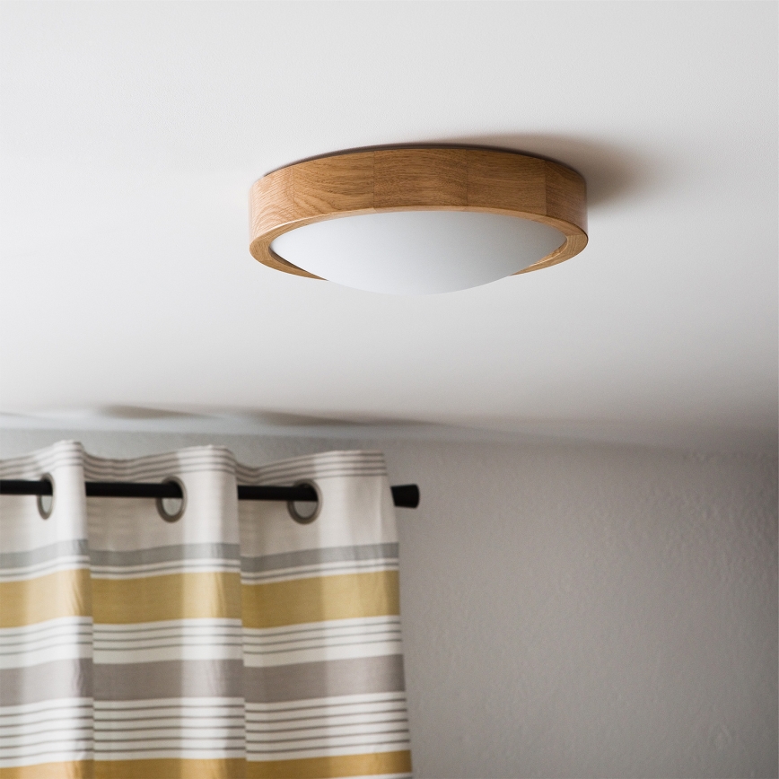 Brilagi - LED RGBW Stmívatelné stropní svítidlo CARVALHO SLIM 1xE27/9W/230V 2700-6500K Wi-Fi dub pr. 27 cm