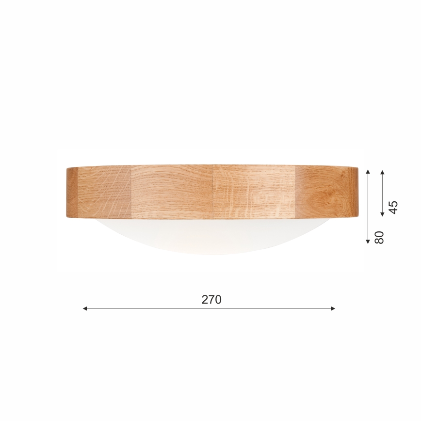 Brilagi - LED RGBW Stmívatelné stropní svítidlo CARVALHO SLIM 1xE27/9W/230V 2700-6500K Wi-Fi dub pr. 27 cm