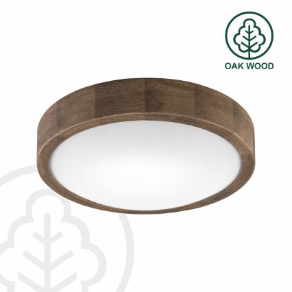 Brilagi - LED RGBW Stmívatelné stropní svítidlo CARVALHO SLIM 1xE27/9W/230V 2700-6500K Wi-Fi dub pr. 27 cm