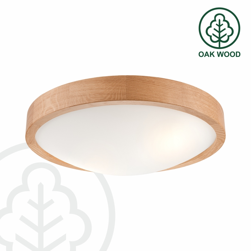 Brilagi - LED RGBW Stmívatelné stropní svítidlo CARVALHO SLIM 2xE27/9W/230V 2700-6500K Wi-Fi dub pr. 37 cm