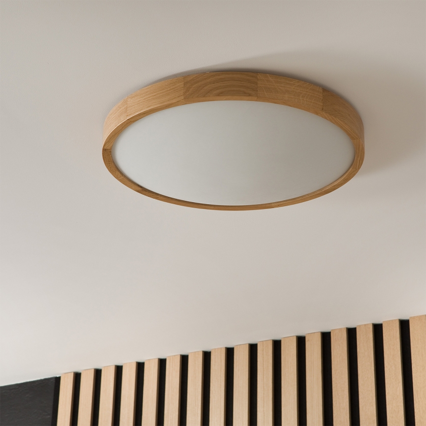 Brilagi - LED RGBW Stmívatelné stropní svítidlo CARVALHO SLIM 3xE27/9W/230V 2700-6500K Wi-Fi dub pr. 47 cm