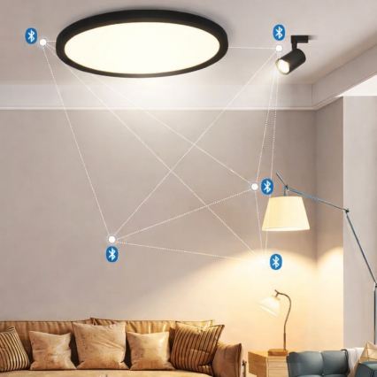 Brilagi - LED RGBW Stmívatelné stropní svítidlo VIBE LED/36W/230V 3000-6500K pr. 40 cm černá + dálkové ovládání