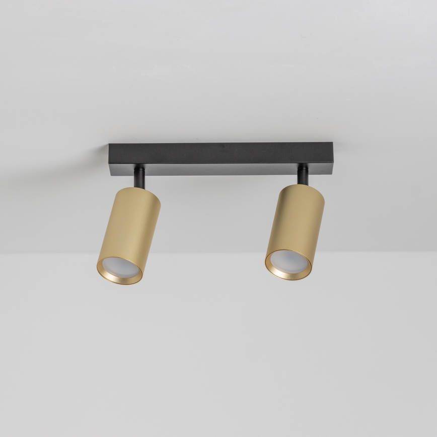 Brilagi - LED RGBW Stmívatelné bodové svítidlo SELE GOLDEN 2xGU10/4,8W/230V 3000K černá/zlatá + dálkové ovládání
