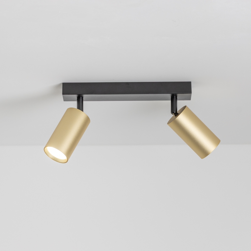 Brilagi - LED RGBW Stmívatelné bodové svítidlo SELE GOLDEN 2xGU10/4,8W/230V 3000K černá/zlatá + dálkové ovládání