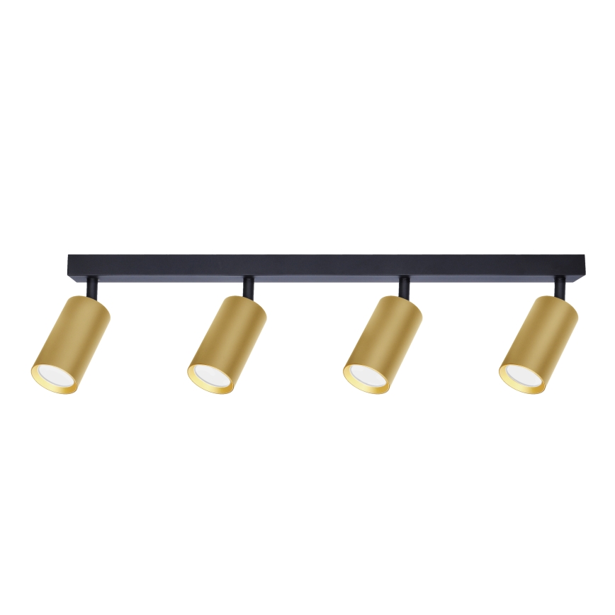 Brilagi - LED RGBW Stmívatelné bodové svítidlo SELE GOLDEN 4xGU10/4,8W/230V 3000K černá/zlatá + dálkové ovládání