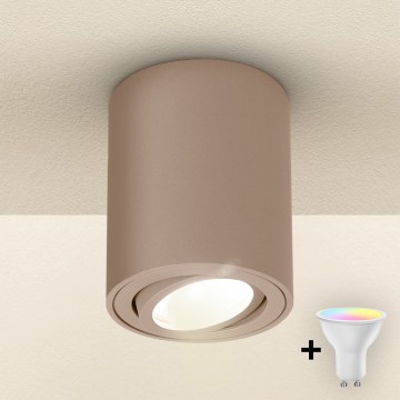 Brilagi - LED RGBW Stmívatelné bodové svítidlo MIA 1xGU10/4,8W/230V 3000K 100x80 mm béžová + dálkové ovládání