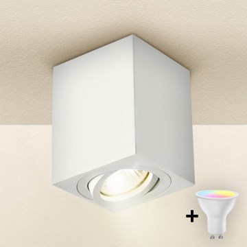 Brilagi - LED RGBW Stmívatelné bodové svítidlo MIA 1xGU10/4,8W/230V 3000K 100x80 mm bílá + dálkové ovládání