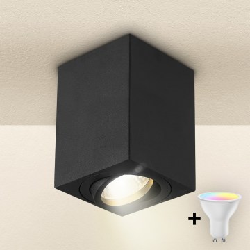 Brilagi - LED RGBW Stmívatelné bodové svítidlo MIA 1xGU10/4,8W/230V 3000K 100x80 mm černá + dálkové ovládání