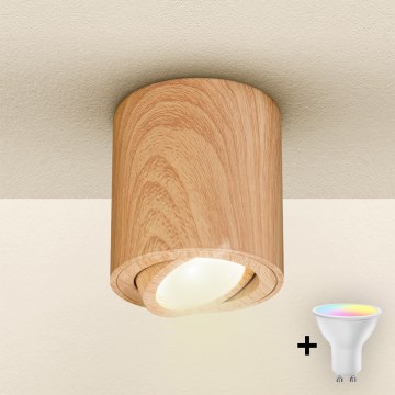 Brilagi - LED RGBW Stmívatelné bodové svítidlo MIA 1xGU10/4,8W/230V 3000K 84x80 mm hnědá + dálkové ovládání