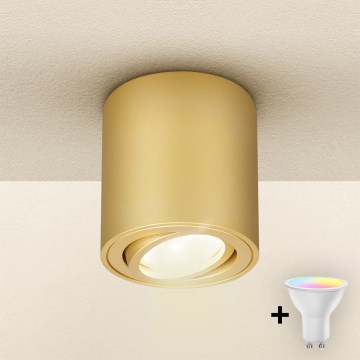 Brilagi - LED RGBW Stmívatelné bodové svítidlo MIA 1xGU10/4,8W/230V 3000K 84x80 mm zlatá + dálkové ovládání