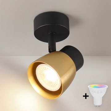 Brilagi - LED RGBW Stmívatelné bodové svítidlo NUGGET 1xGU10/4,8W/230V černá/zlatá