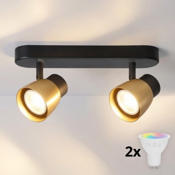 Brilagi - LED RGBW Stmívatelné bodové svítidlo NUGGET 2xGU10/6W/230V 2700-6500K Wi-Fi černá/zlatá