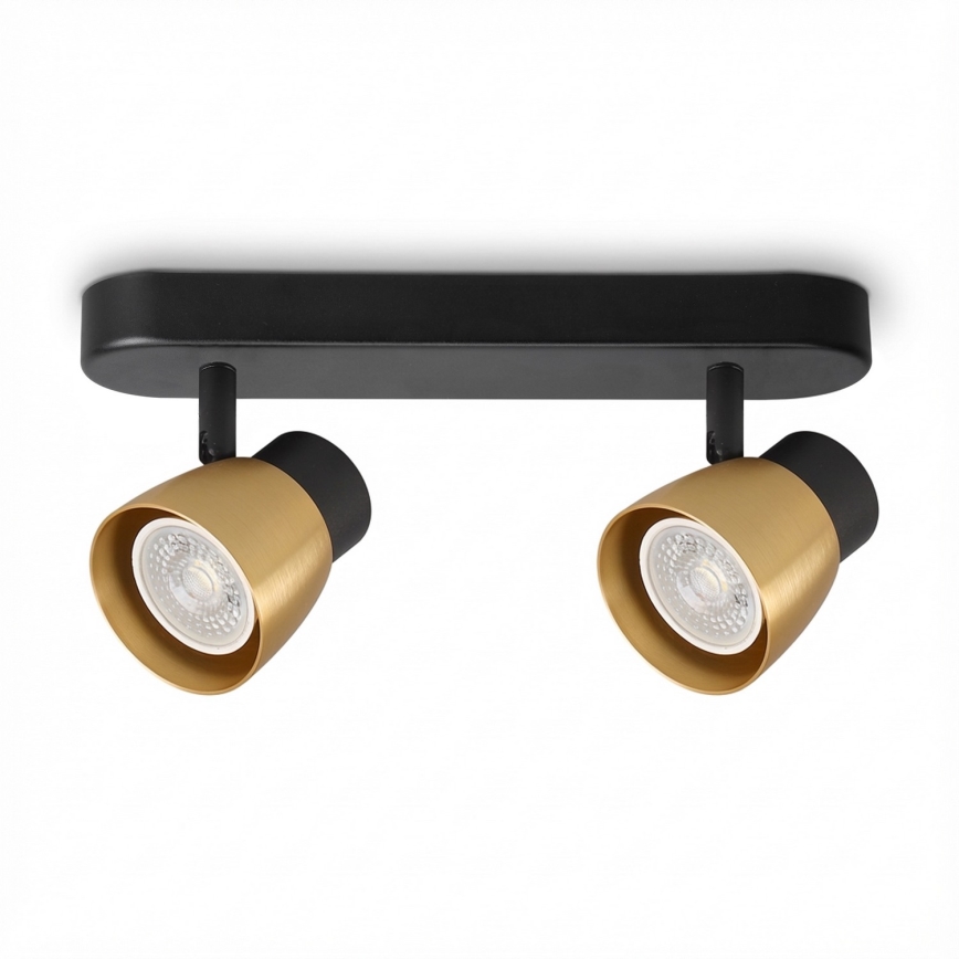 Brilagi - LED RGBW Stmívatelné bodové svítidlo NUGGET 2xGU10/6W/230V 3000K černá/zlatá + dálkové ovládání