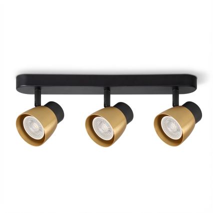 Brilagi - LED RGBW Stmívatelné bodové svítidlo NUGGET 3xGU10/4,8W/230V černá/zlatá