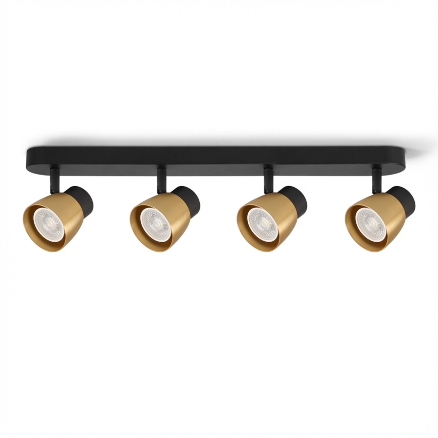 Brilagi - LED RGBW Stmívatelné bodové svítidlo NUGGET 4xGU10/6W/230V 3000K černá/zlatá + dálkové ovládání
