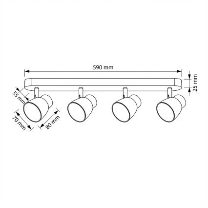 Brilagi - LED RGBW Stmívatelné bodové svítidlo NUGGET 4xGU10/6W/230V 3000K černá/zlatá + dálkové ovládání