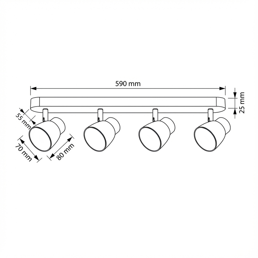 Brilagi - LED RGBW Stmívatelné bodové svítidlo NUGGET 4xGU10/6W/230V 3000K černá/zlatá + dálkové ovládání