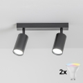 Brilagi - LED RGBW Stmívatelné bodové svítidlo SELE 2xGU10/4,8W/230V 3000K černá + dálkové ovládání