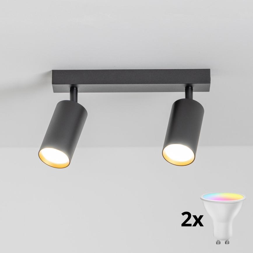 Brilagi - LED RGBW Stmívatelné bodové svítidlo SELE 2xGU10/6,5W/230V 2700-6500K černá/zlatá