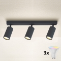 Brilagi - LED RGBW Stmívatelné bodové svítidlo SELE 3xGU10/4,8W/230V 3000K antracit + dálkové ovládání