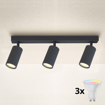 Brilagi - LED RGBW Stmívatelné bodové svítidlo SELE 3xGU10/4,8W/230V 3000K antracit + dálkové ovládání
