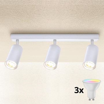 Brilagi - LED RGBW Stmívatelné bodové svítidlo SELE 3xGU10/4,8W/230V 3000K bílá + dálkové ovládání