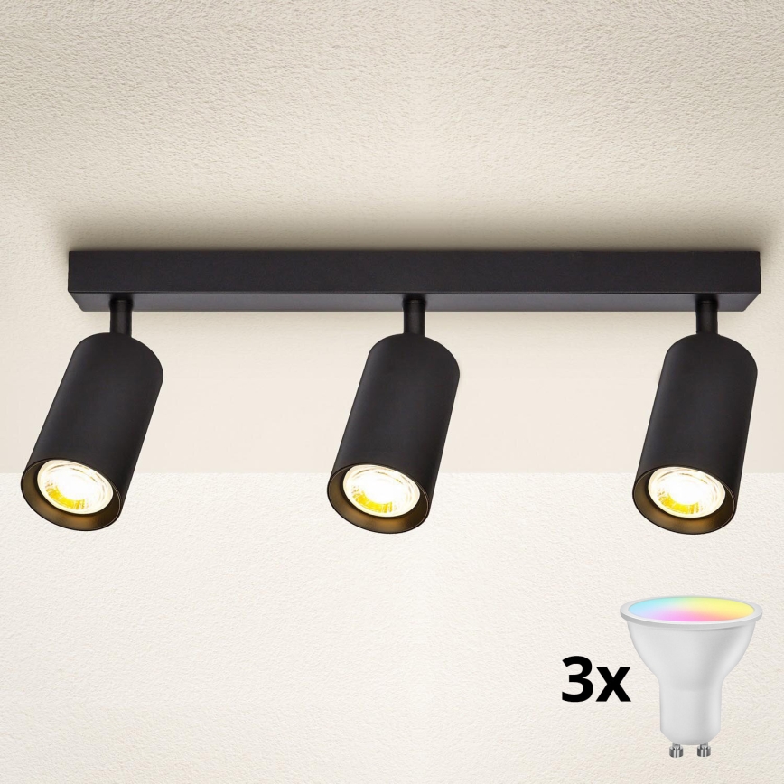 Brilagi - LED RGBW Stmívatelné bodové svítidlo SELE 3xGU10/6,5W/230V 2700-6500K černá