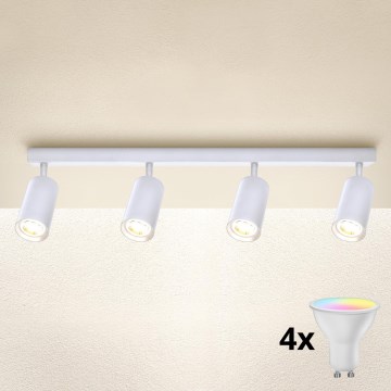 Brilagi - LED RGBW Stmívatelné bodové svítidlo SELE 4xGU10/6W/230V 3000K bílá + dálkové ovládání
