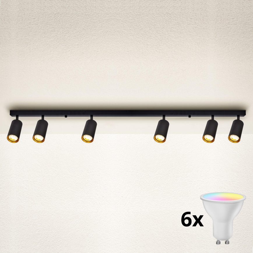 Brilagi - LED RGBW Stmívatelné bodové svítidlo SELE 6xGU10/6,5W/230V 2700-6500K černá/zlatá