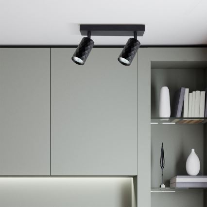 Brilagi - LED RGBW Stmívatelné bodové svítidlo SELE DIAMANT 2xGU10/4,8W/230V 3000K černá + dálkové ovládání