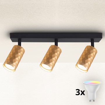 Brilagi - LED RGBW Stmívatelné bodové svítidlo SELE DIAMANT 3xGU10/4,8W/230V 3000K zlatá + dálkové ovládání