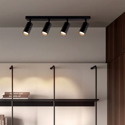 Brilagi - LED RGBW Stmívatelné bodové svítidlo SELE DIAMANT 4xGU10/6W/230V 3000K černá + dálkové ovládání