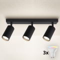Brilagi - LED RGBW Stmívatelné bodové svítidlo SELE MODERN 3xGU10/4,8W/230V 3000K černá + dálkové ovládání